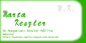 marta keszler business card